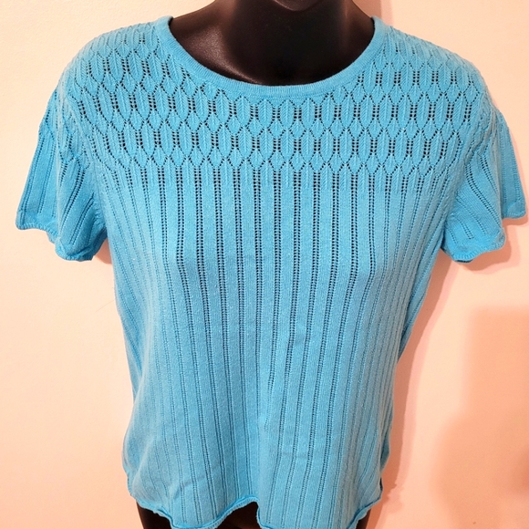 💙 Three Ladies Tradition Petite XS/TP 4P Knit Short Sleeved To - Picture 10 of 13